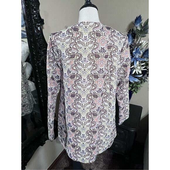 C. Wonder Jacquard Long Sleeve Tapestry Trench Coat Size 12 - Picture 3 of 5